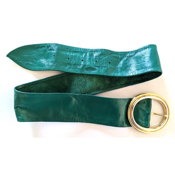 VTG Emmanuel 2 Women's Leather Belts Green Blue Soft Unlined Size M/L Canada - Picture 4 of 12
